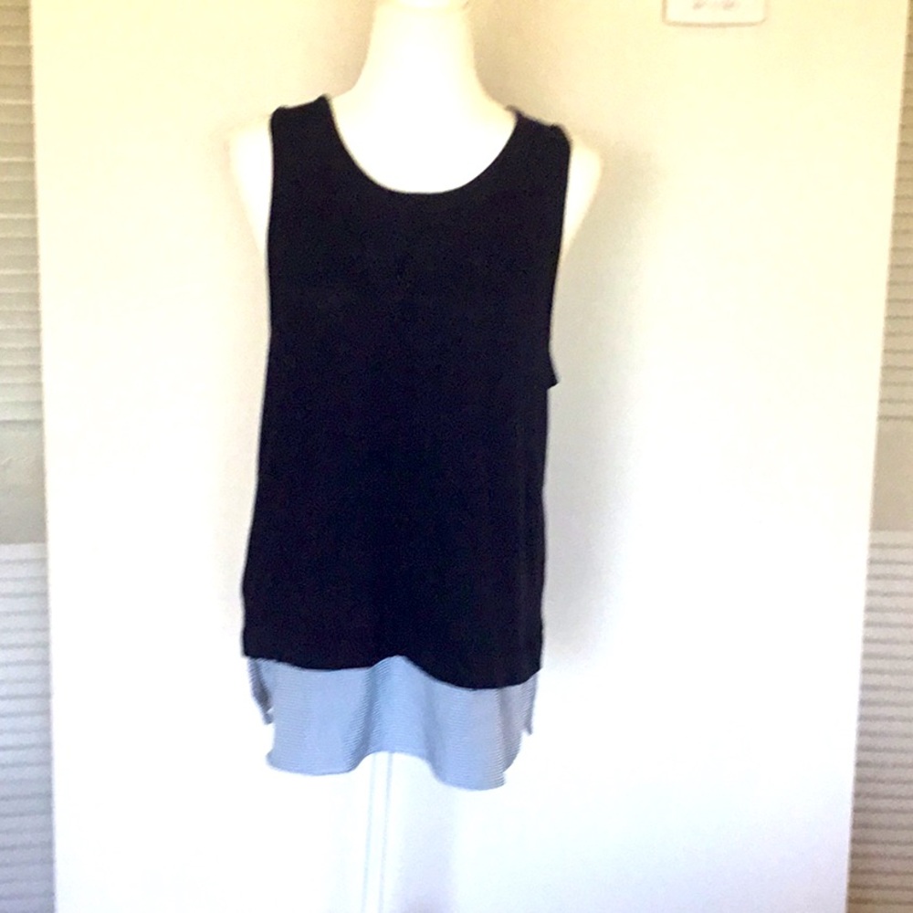 J Crew layered keyhole tank top in navy